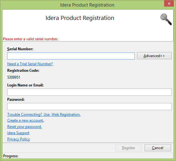 Idera Product Registration